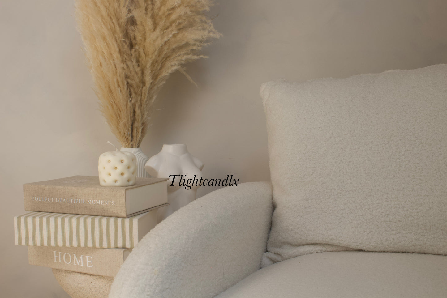 Quilted stool candle
