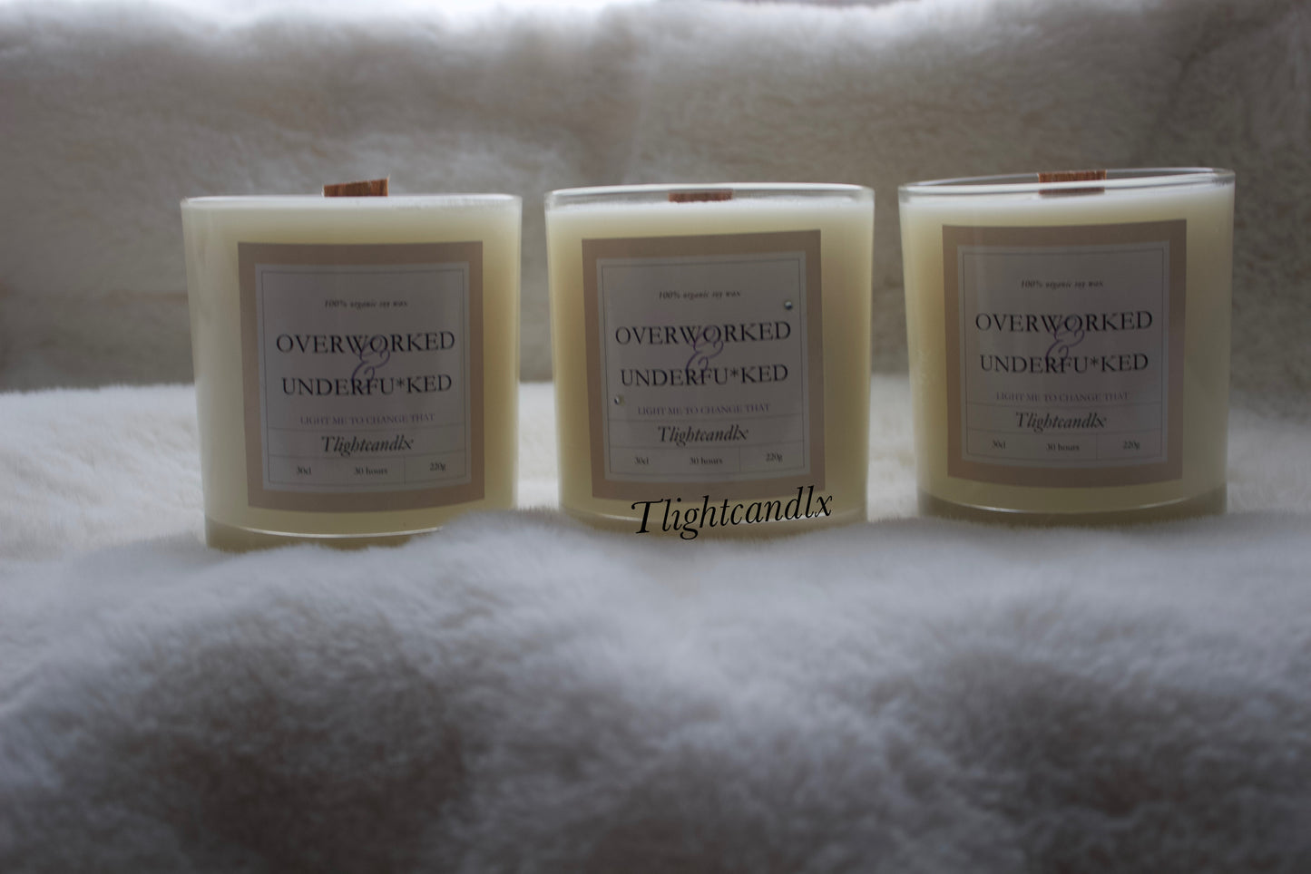 Overworked & underf**ked scented jar candle