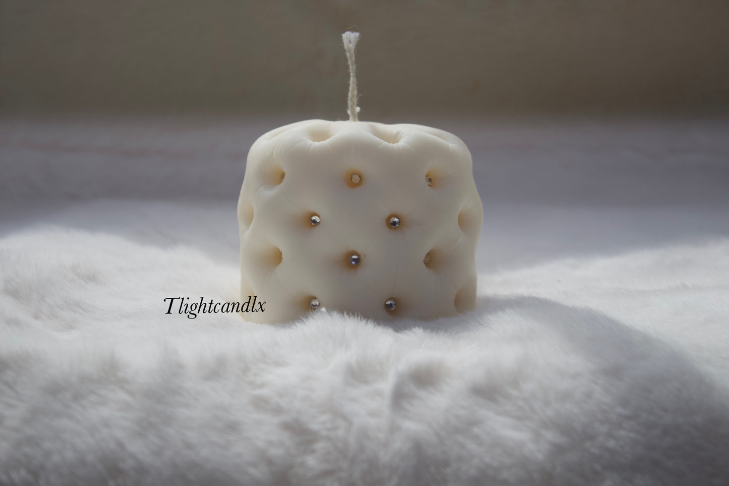 Quilted stool candle
