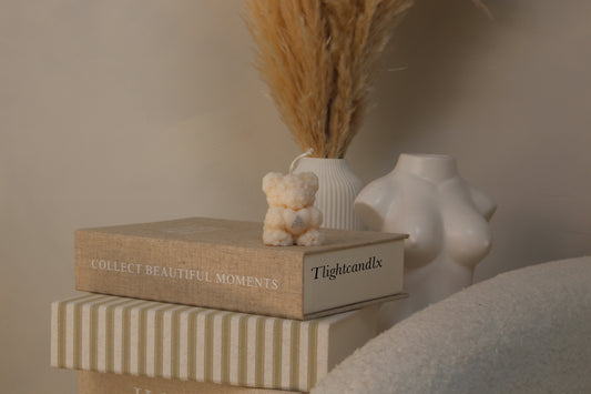 Mini Rosey Bear candle - personalised letter